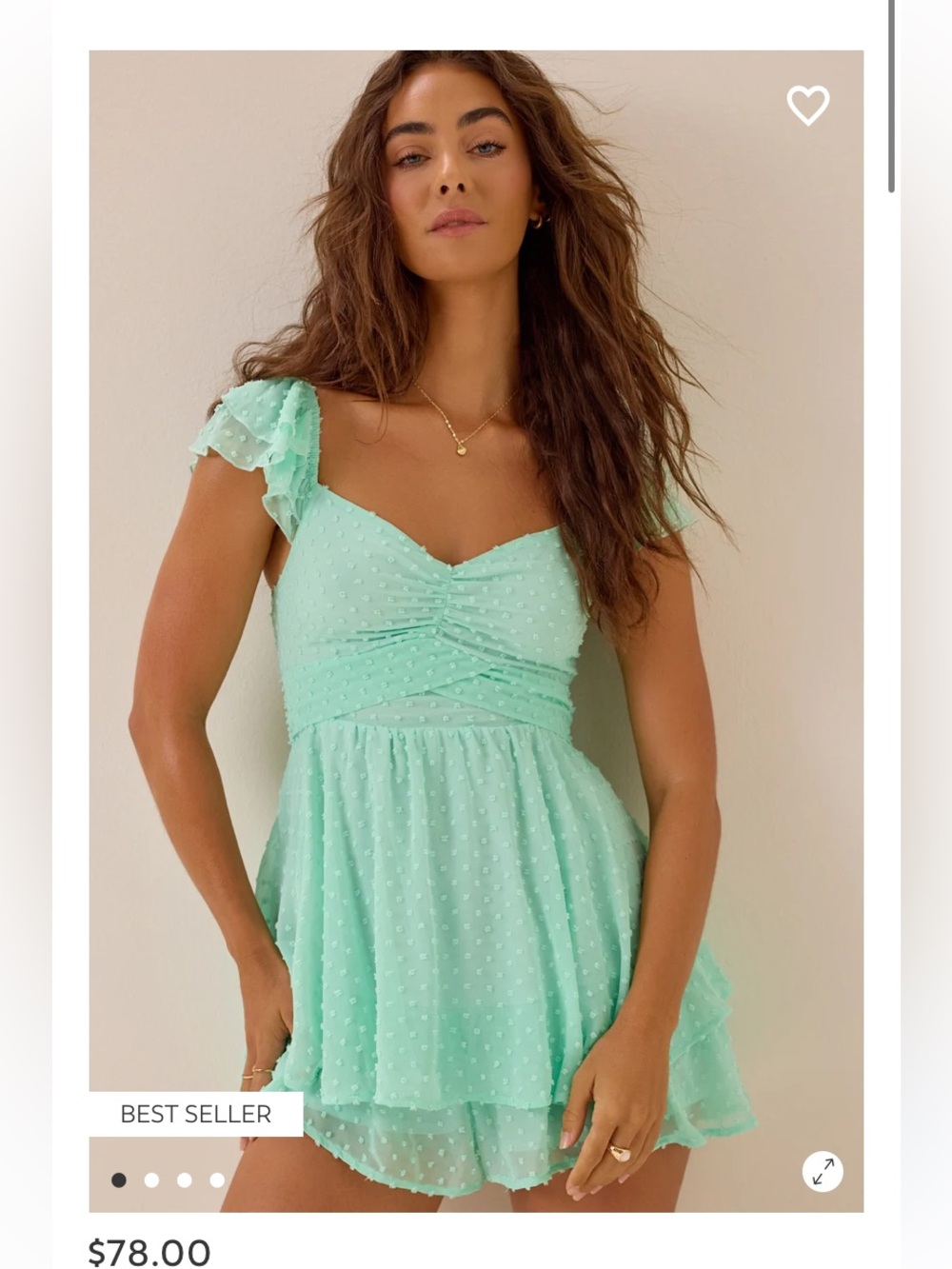 ROMPER SIZE: MEDIUM ALTAR’D STATE ROMPER MINT GREEN DOUBLE LAYER